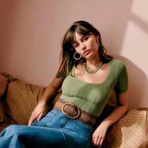 Sezane | Anil Knit Top | Lime Green | XS